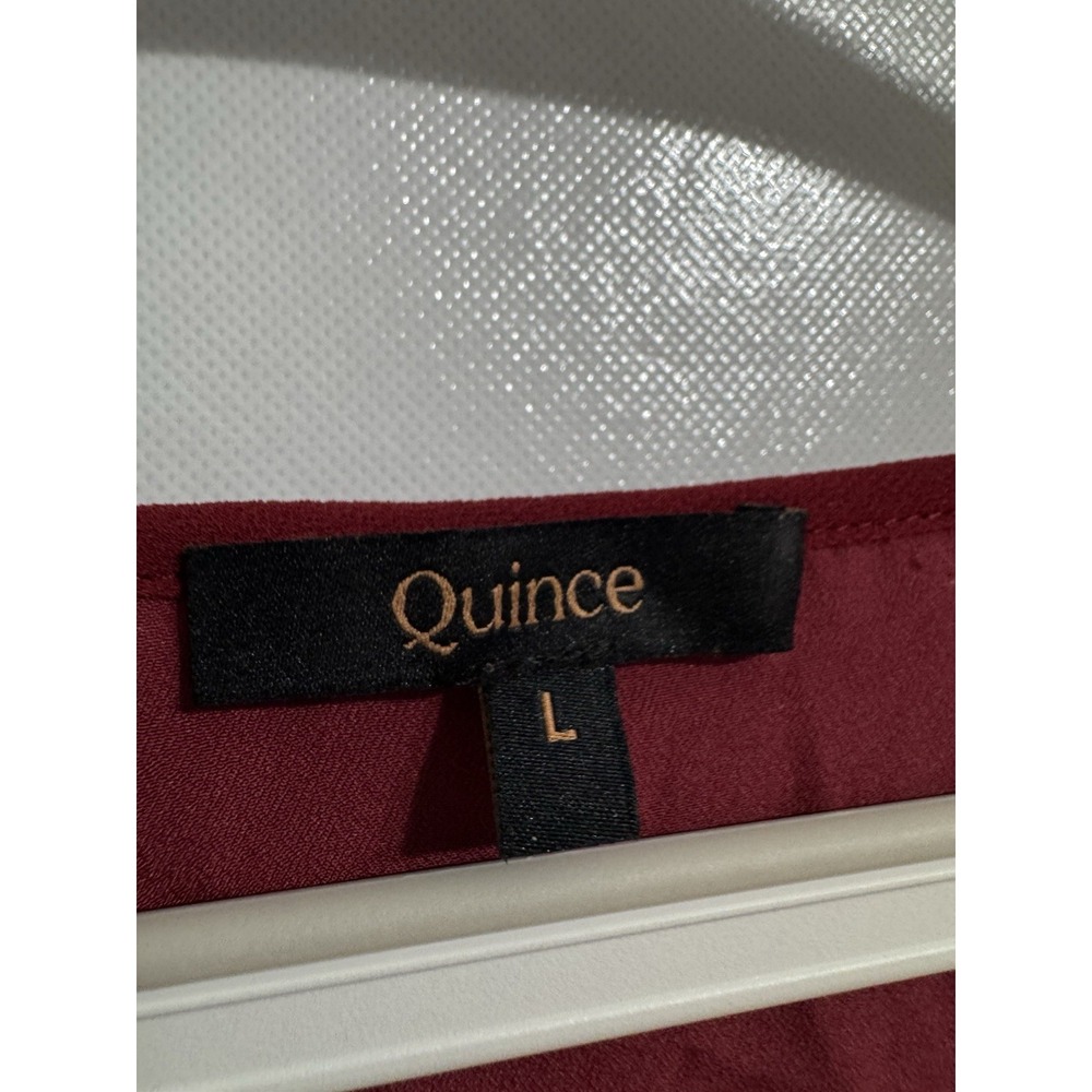 Quince Large Chiffon Pleated V Neck Blouse Romantic Feminine Poet Sleeve Top - Picture 2 of 9